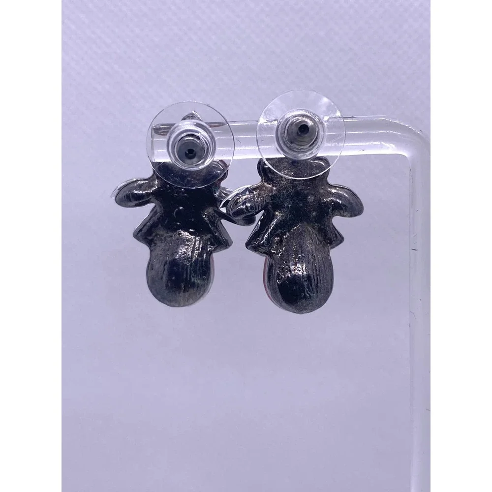Imitation Red Ruby Rhinestone Cubic Zirconia CZ Post Earrings Set - Picture 6 of 7